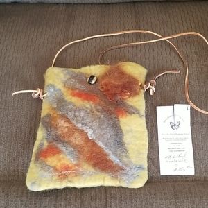Felted wool and sil handmade bag